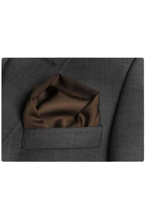 Exve Exclusive Erkek Kahverengi Sade Cep Yaka Mendili