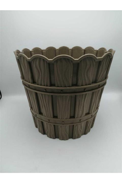 Sadık Plastik SP Violet Bambu Saksı 10lt Açık Kahverengi