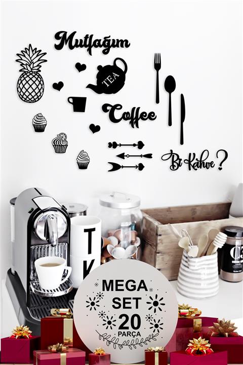 Tomruk Magnet Evi Mutfağım Ananas 20 Parça Mega Set Duvar Dekoru