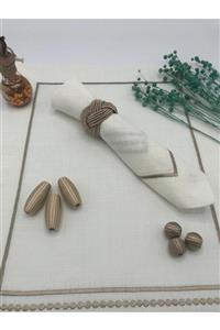 miraç tekstil Peçete Yüzük Halkası 10'lu Set Burgulu Model Vizon Renk