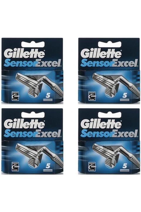 Gillette Sensor Excel 5'li Yedek Tıraş Bıçağı X 4 Adet