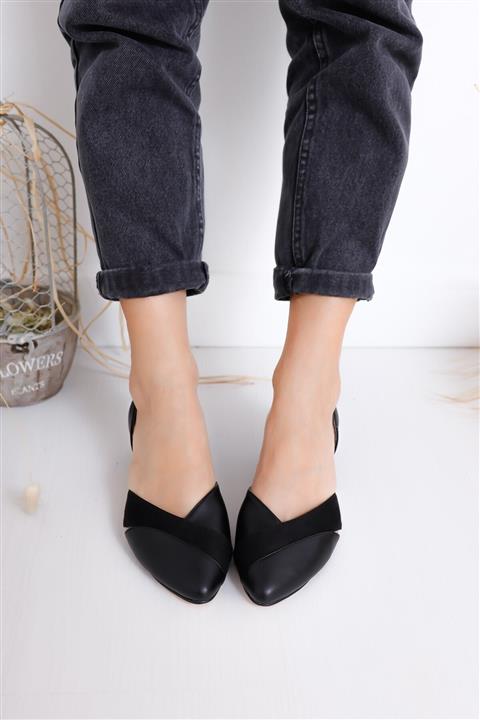 Hayalimdeki Ayakkabı Leslie Topuklu Siyah Cilt-süet Ayakkabı