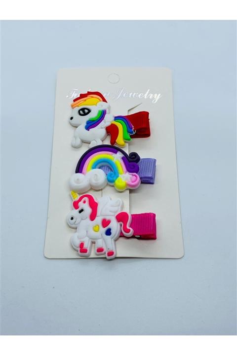 Leylayaziciaksesuar Unicorn 3 Lü Kız Toka Seti