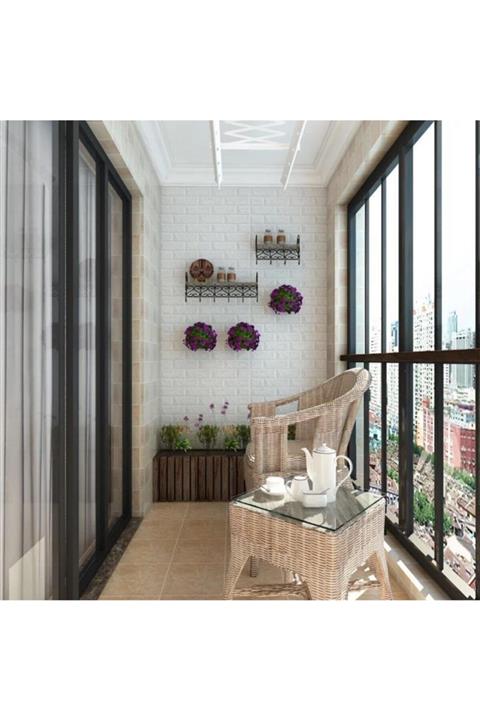 Renkli Duvarlar Beyaz Balkon Duvar Kaplama 6,5mm Kendinden Yapışkanlı Panel