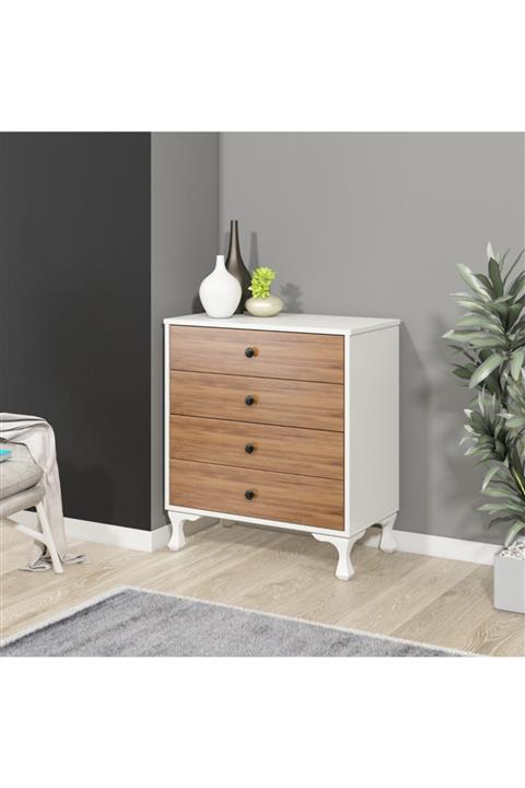 zerkaconcept Beyza Şifonyer Beyaz-ceviz