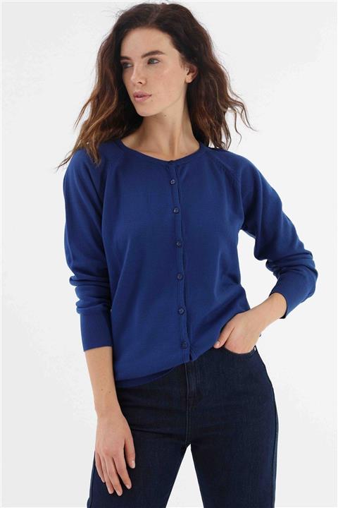 Vivencia Kadın Saks Önü Düğmeli Triko Hırka