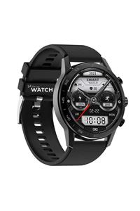 ShinyWATCH Kk70 Business Ve Spor Özellikli Wifi Yuvarlak Akıllı Saat Siyah Renk Silikon Kordon