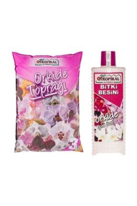 YEŞİLİMARKET Tropikal Orkide Toprağı 3 Lt Ve Tropikal Orkide Bitki Besini 225 Ml