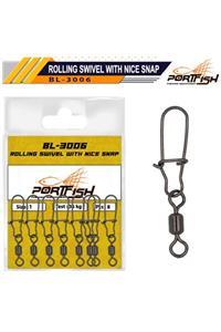 Port Fish Bl3006 Rolling Swivel With Nice Snap Bilyalı Rapala Klipsi