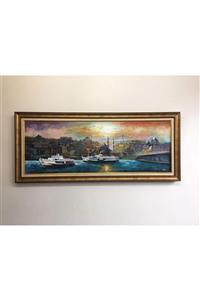 Asmin Sanat Evi Istanbul Manzara Orijinal Yağlı Boya 60 X 140