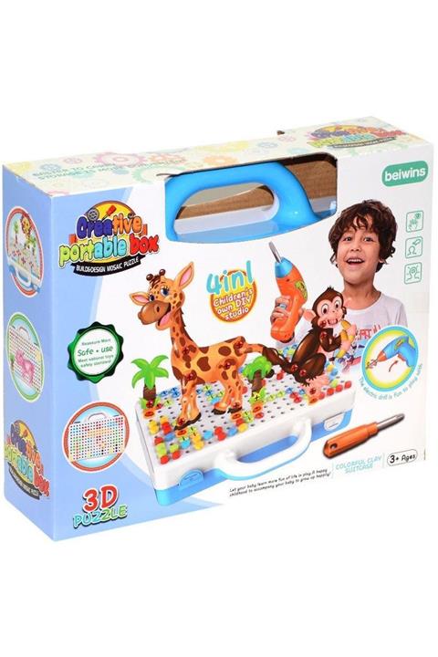 BİRLİK TOYS Turuncu Matkaplı Creative Puzzle