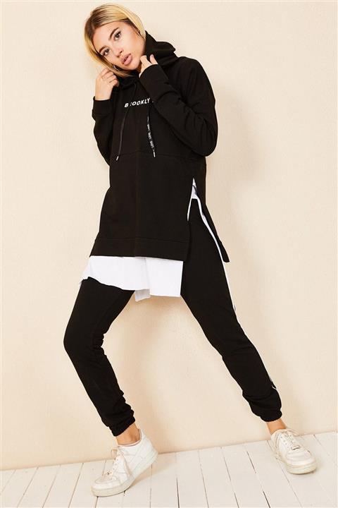 Morpile Kapüşonlu Eşofman Takım