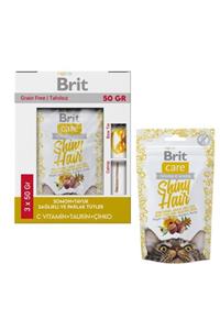 Brit Care Snack Shiny Hair Tüy Ve Deri Sağlığı Tahılsız Kedi Ödülü 3x50 gr