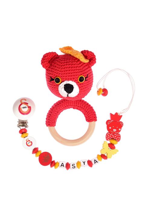 MİNİK ADIMLAR Amigurumi Çıngıraklı Diş Kaşıyıcı Ve Isme Özel Emzik Zinciri Gs K