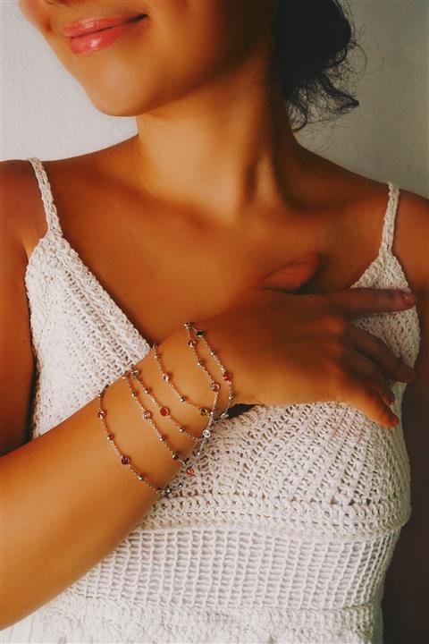 Giove Alaçatı 110 Kadın Taşlı Vücut Zincir Kolyesi