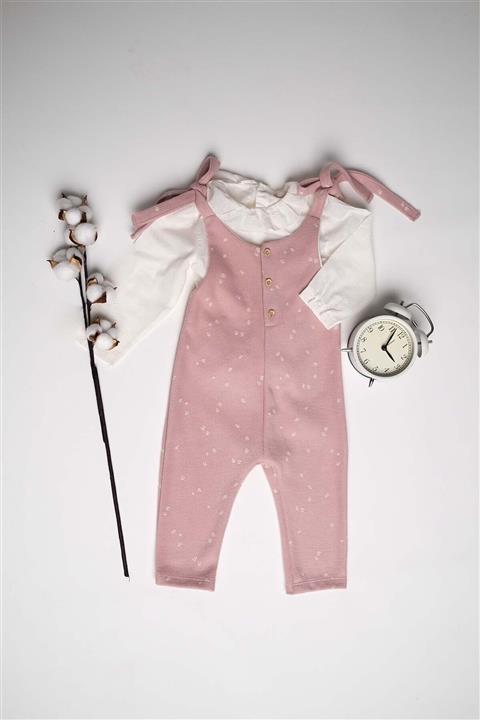 Casiope Çiçek Baskılı Kadife Salopet