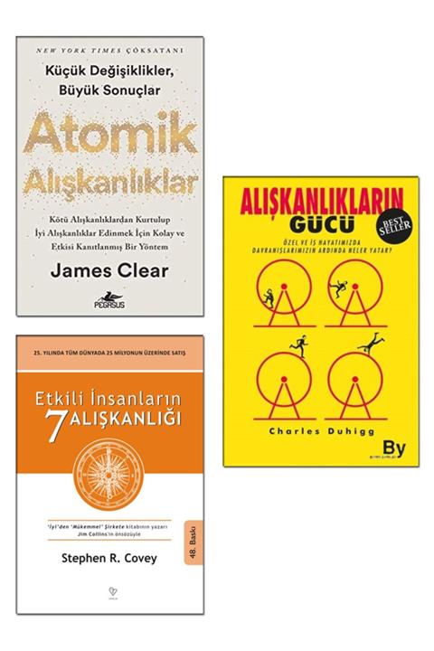 Betonsu Tasarım Alışkanlıkların Gücü + Etkili Insanların 7 Alışkanlığı + Atomik Alışkanlıklar / 3 Kitap Set