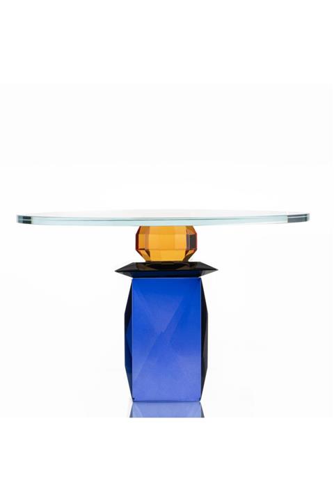 PASİFİK GRUP Versay Mavi Amber Cam Dekoratif Stant 29x19 Cm