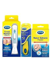 Scholl Tırnak Mantar Kiti 3.8 Ml+nasır Sökücü Flaster+günlük Kullanım Için Tabanlık