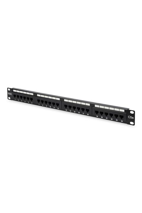 Assmann Digitus 19 Inch 24 Port Cat-5e Utp Patch Panel, 50(Mikron), Altın Kontak, Zırhsız
