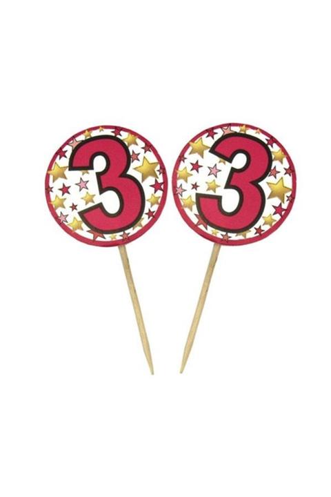 BeeMarket Pembe Renk 3 Yaş Yıldız Desenli Kürdan 20 Adet