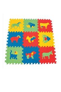 Hayal Sepeti Eva Puzzle Hayvan Şekilli Oyun Yer Karosu 9 Parça Yer Halısı 33 Cm X 33 Cm