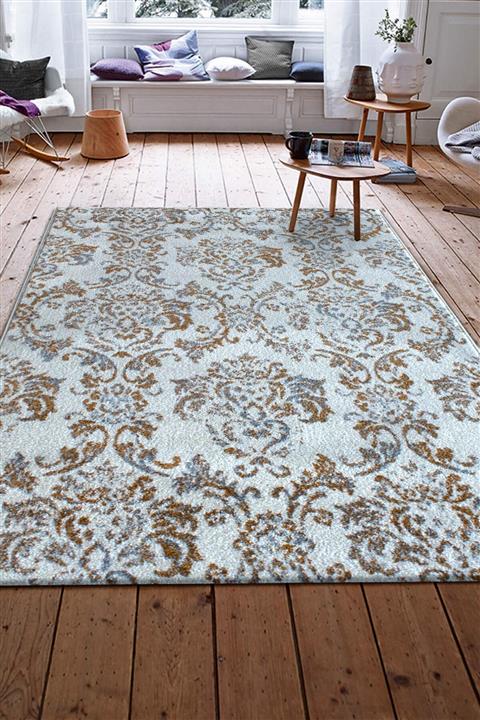 Saray Halı Luna Ozd35 Krem / Hardal 150x600 Cm Kesme Yolluk Halı