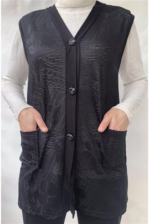 İNCİLA Önü Jakarlı Kısa Anne Yelek