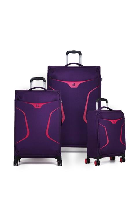 IT LUGGAGE 2265 Mor Kumaş 3'lü Valiz Seti