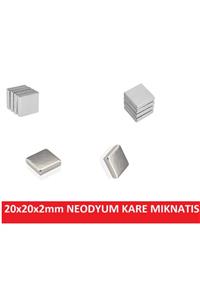 CEKSAN Süper Güçlü Neodyum Mıknatıs Magnet 20x20x2.5mm Kare 4 Adet