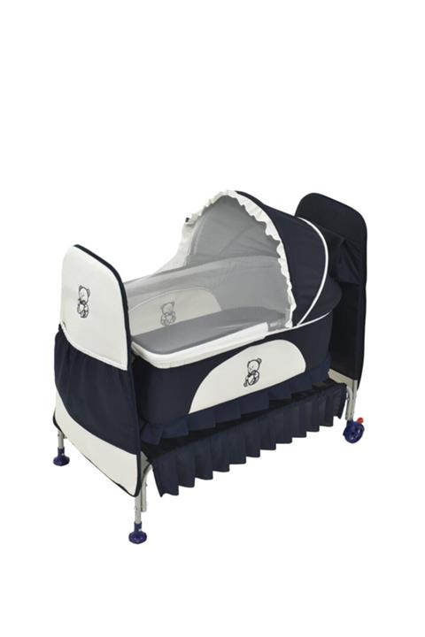 Happy Baby Portatif Lüks Sallanabilir Ekotoy Beşik-lacivert Beyaz Ekotoy