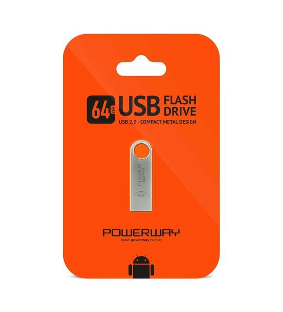 POWERWAY 64 Gb Metal Usb Flash Bellek