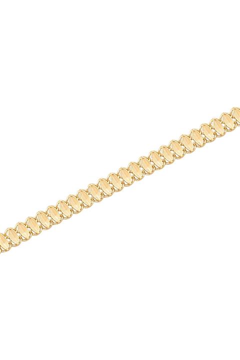 Diamond LineGülaylar Sarı Altın 14 Ayar Pullu Bileklik