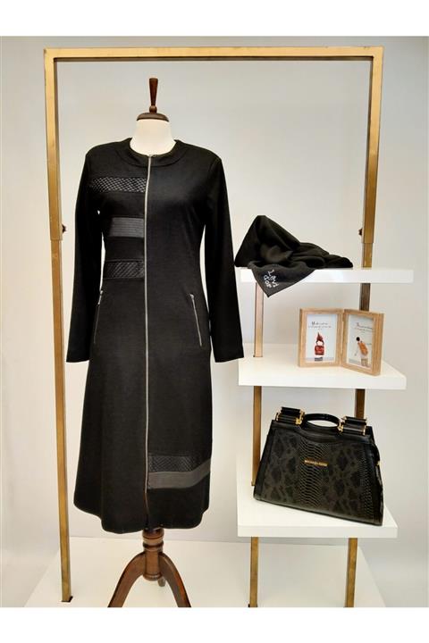 Nihle Kadın Siyah Keçe Pardesü