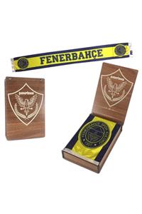 Fenerium Fenerbahçe Lisanslı Şal & Atkı Est 1907 Laci Logo Şal Özel Hediyelik Ahşap Kutulu