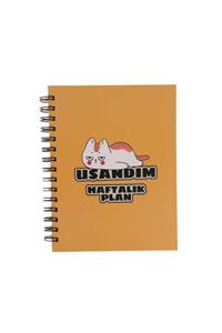 Attach Usandım Kedi Tasarımlı Haftalık Planlayıcı Defter