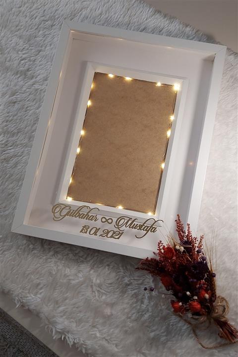 Tasarımname Architecture & Design 30x40 Cm Verda Anı Çerçevesi Isim Tarihli Ve Ledli