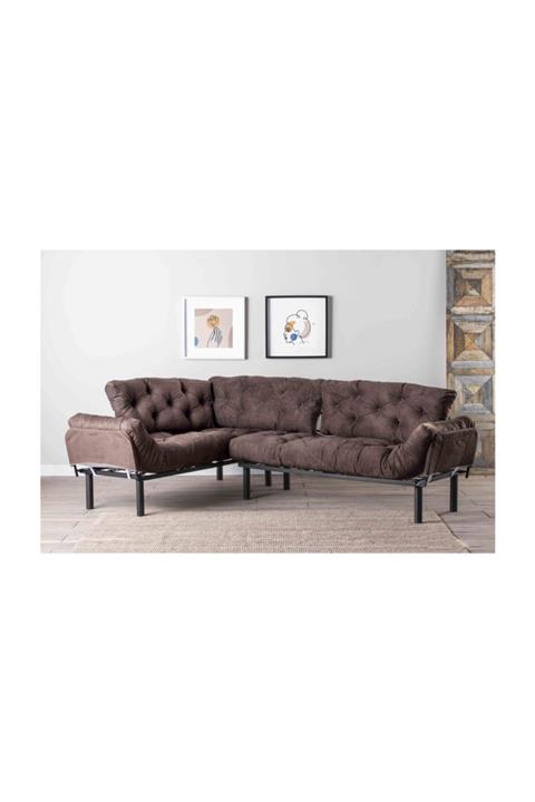 Pafu Nitta Köşe Yataklı Koltuk - Kahverengi