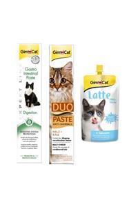 Gimcat Gastro Paste  + Duo Paste Peynirli Malt Kedi Macunu  + Milk Latte Calcium Sıvı Kedi Sütü