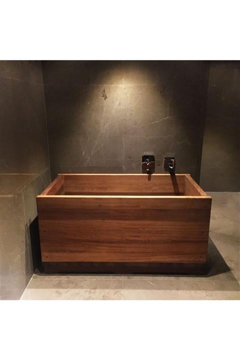 Kaplan El Sanatları Ofuro  Iroko Ahşap Derin Küvet 70x130cm