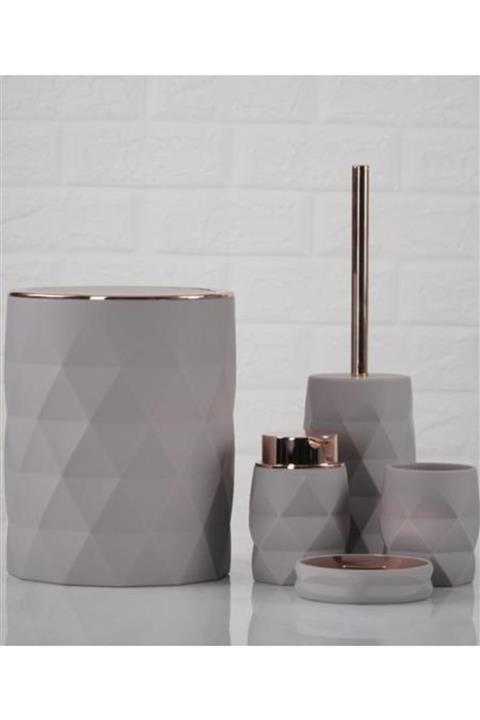 ACAR Bej Bakır 5 Parça Banyo Seti