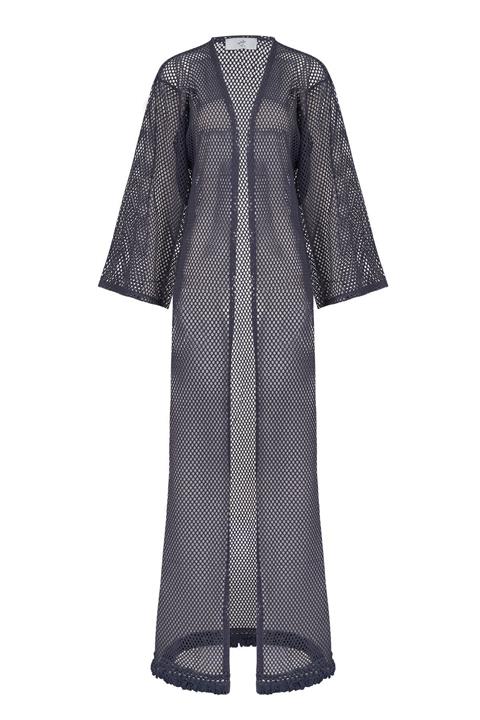 Eda Erdoğan File Uzun Kimono Antrasit