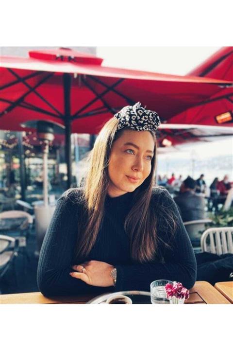 Lovesome Handmade Siyah Leopar Desenli Afrika Model Telli Saç Bandı Bandana