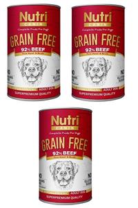 Nutri Canin Tahılsız Biftekli Köpek Konserve 400 Gr. X 3 Adet