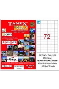 Tanex Premium 35x23 Mm. A4 Lazer Etiket 100 Lü Tw-2172