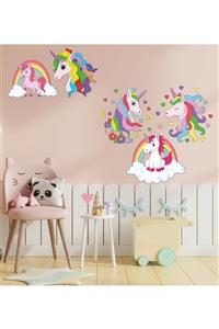 HUMAY Küçük Unicornlar Çocuk Odası Duvar Sticker 40x60 cm