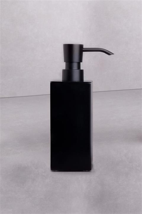 System TEZGAH ÜSTÜ MAT SİYAH SIVI SABUNLUK 60X60MM