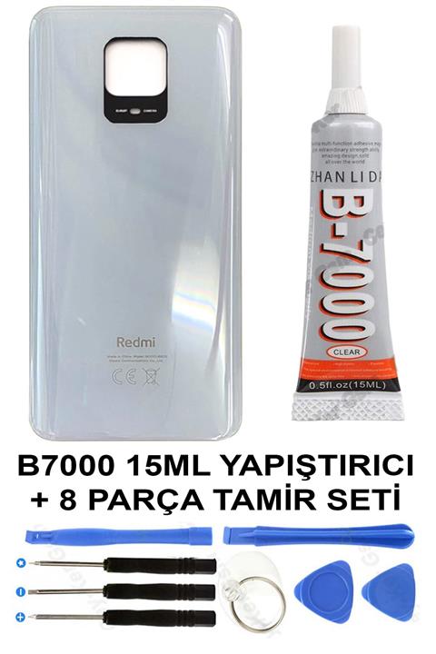 Ceykergsm Xiaomi Redmi Note 9 Pro/note 9s Arka Cam Kapak Batarya Pil Kapağı + Yapıştırıcı +tamir Seti Beyaz
