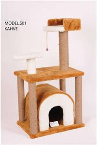 Cathause Cat Hause S01 Yuvalı Kedi Tırmalama Kahve 105 Cm