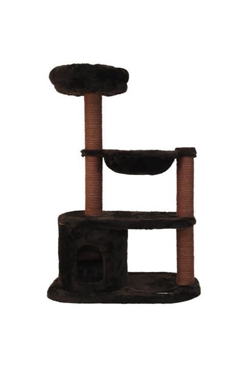 Krallen Yuvalı Kedi Tırmalama Ve Oyun Evi Koyu Kahve 40x60x110h cm